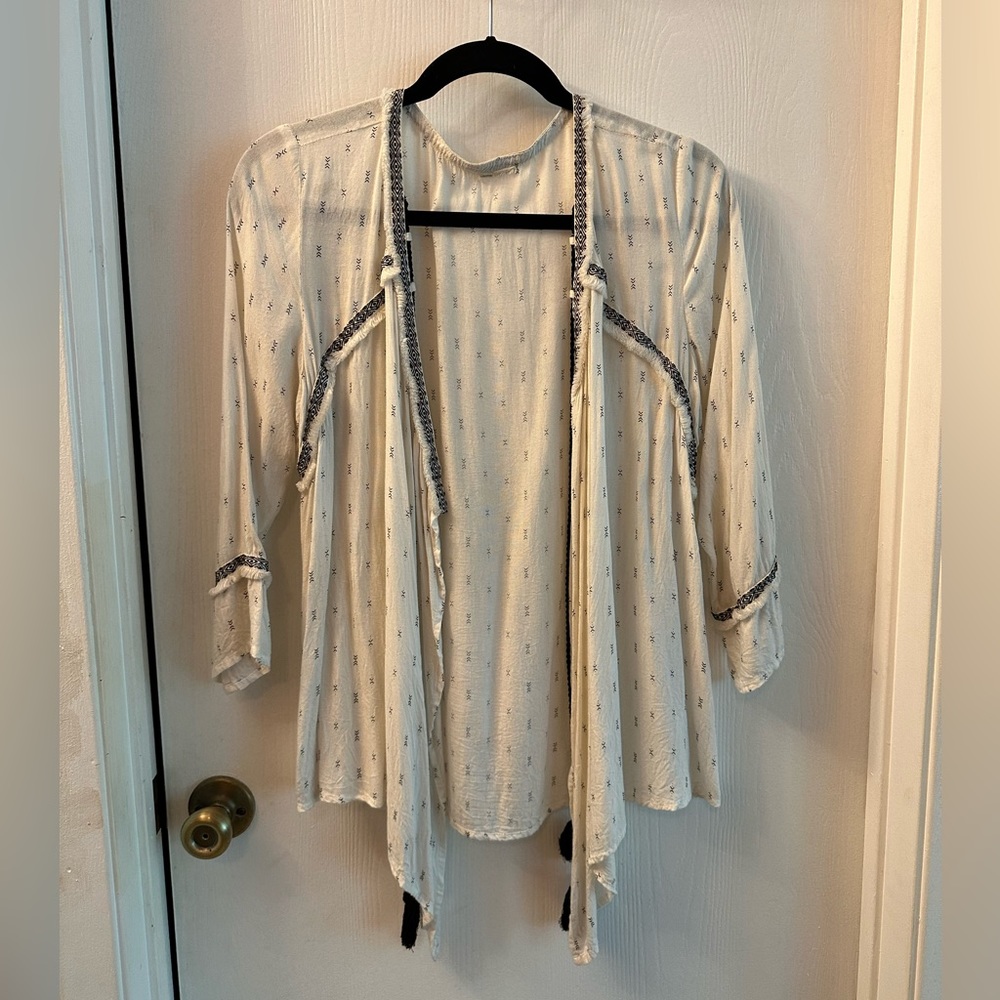 Aztec print kimono cardigan